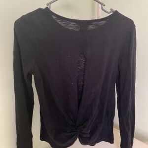 Banana Republic Womens Black Long Sleeve Open Back Shirt Size Small